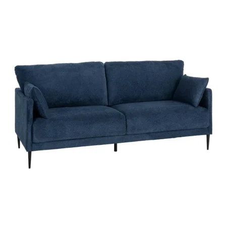 Sofá azul en tejido 100% poliéster con estructura de eucalipto y relleno espuma PU 191x80x88cm - Ixia - 616192IX - foto-blanco