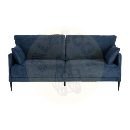 Sofá azul en tejido 100% poliéster con estructura de eucalipto y relleno espuma PU 191x80x88cm - Ixia - 616192IX - foto-secundaria-1