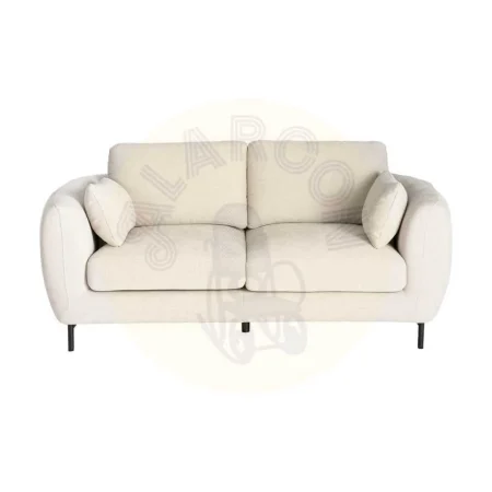 Sofá 2 plazas crema tapizado en tejido con patas metálicas y cojines desenfundables 189x92x88cm - Ixia - 616195IX - foto-secundaria-1