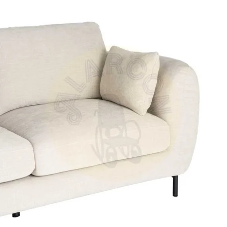 Sofá 2 plazas crema tapizado en tejido con patas metálicas y cojines desenfundables 189x92x88cm - Ixia - 616195IX - foto-secundaria-3