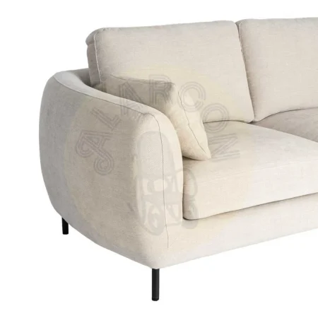 Sofá 2 plazas crema tapizado en tejido con patas metálicas y cojines desenfundables 189x92x88cm - Ixia - 616195IX - foto-secundaria-4