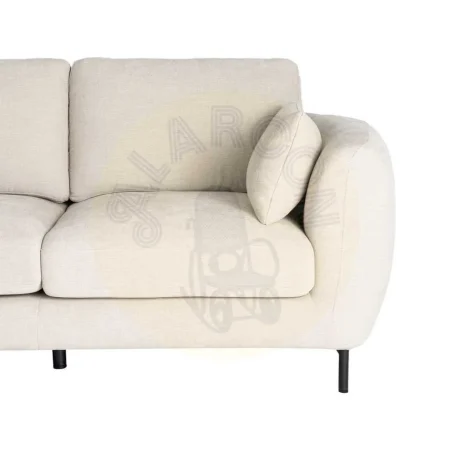 Sofá 2 plazas crema tapizado en tejido con patas metálicas y cojines desenfundables 189x92x88cm - Ixia - 616195IX - foto-secundaria-5