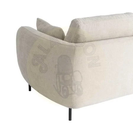 Sofá 2 plazas crema tapizado en tejido con patas metálicas y cojines desenfundables 189x92x88cm - Ixia - 616195IX - foto-secundaria-7