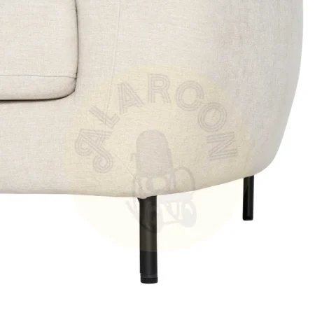 Sofá 2 plazas crema tapizado en tejido con patas metálicas y cojines desenfundables 189x92x88cm - Ixia - 616195IX - foto-secundaria-8