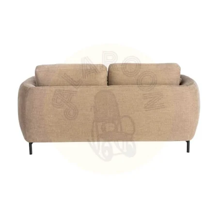 Sofá 2 plazas marrón claro en tejido mezcla poliéster y lino con patas de metal 189x92x88cm - Ixia - 616196IX - foto-secundaria-2