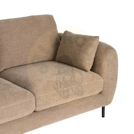 Sofá 2 plazas marrón claro en tejido mezcla poliéster y lino con patas de metal 189x92x88cm - Ixia - 616196IX - foto-secundaria-3