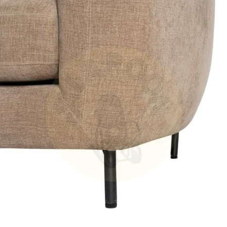 Sofá 2 plazas marrón claro en tejido mezcla poliéster y lino con patas de metal 189x92x88cm - Ixia - 616196IX - foto-secundaria-8
