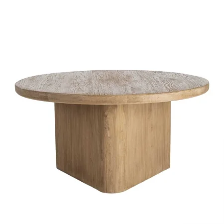 Mesa de comedor en madera de olmo reciclada con sobre de 7cm 150x150x76cm - Ixia - 616200IX - foto-blanco
