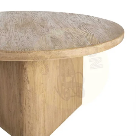 Mesa de comedor en madera de olmo reciclada con sobre de 7cm 150x150x76cm - Ixia - 616200IX - foto-secundaria-2