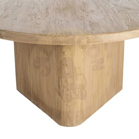 Mesa de comedor en madera de olmo reciclada con sobre de 7cm 150x150x76cm - Ixia - 616200IX - foto-secundaria-5