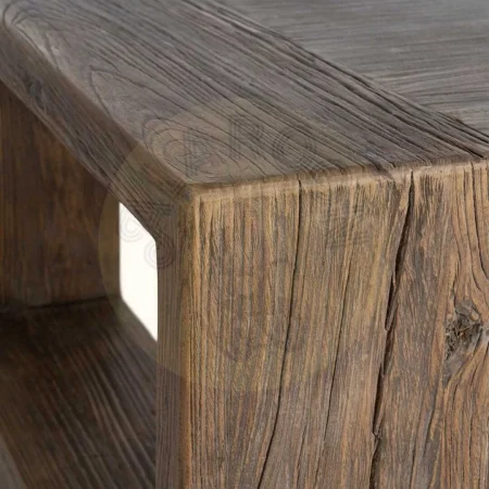 Mesa de centro para salón en madera de olmo reciclada 160x80x43cm - Ixia - 616202IX - foto-secundaria-3