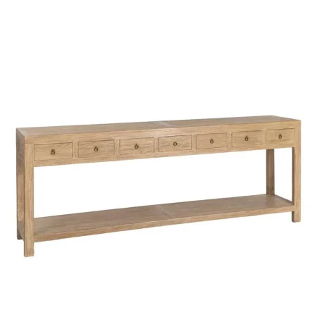 Consola de madera de olmo reciclada para entrada con cajones 240x45x90cm - Ixia - 616204IX - foto-blanco