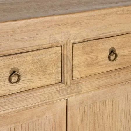 Aparador de madera de pino reciclada para salón con puertas y cajones 240x44x94cm - Ixia - 616206IX - foto-secundaria-5