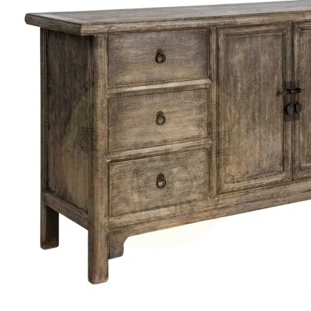 Aparador de madera de pino reciclada con cajones y puertas para salón 180x44x86cm - Ixia - 616207IX - foto-secundaria-1