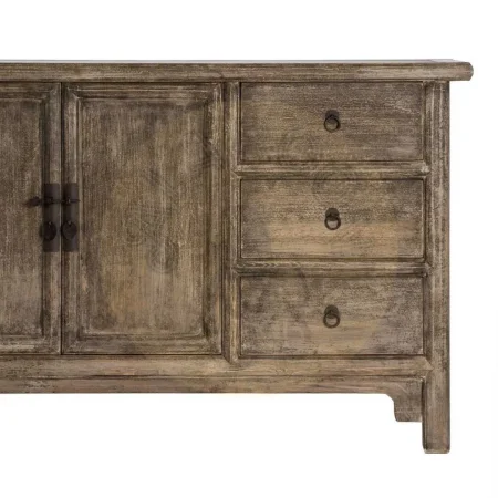 Aparador de madera de pino reciclada con cajones y puertas para salón 180x44x86cm - Ixia - 616207IX - foto-secundaria-4