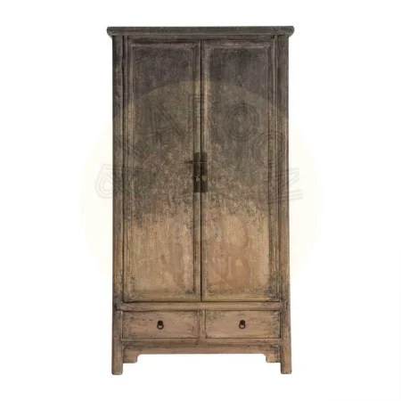 Armario de madera de pino reciclada para dormitorio con puertas y cajones 100x45x190cm - Ixia - 616208IX - foto-secundaria-2