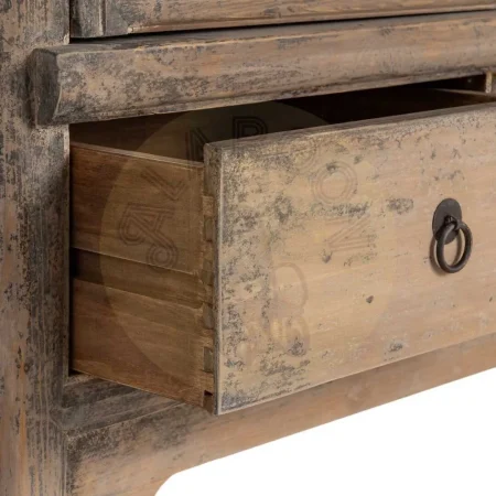 Armario de madera de pino reciclada para dormitorio con puertas y cajones 100x45x190cm - Ixia - 616208IX - foto-secundaria-5