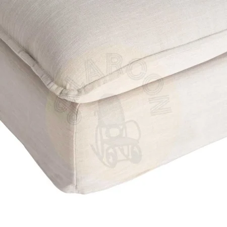 Puf beige en DM y tejido desenfundable con patas negras 100x100x42cm - Ixia - 616209IX - foto-secundaria-1