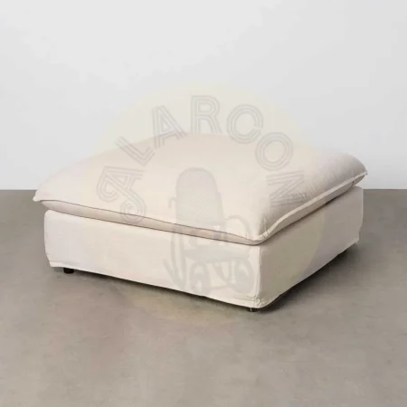 Puf beige en DM y tejido desenfundable con patas negras 100x100x42cm - Ixia - 616209IX - foto-secundaria-6