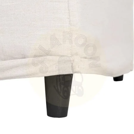 Sofá 2 plazas beige en tejido poliéster y lino estructura DM cojines desenfundables patas negras 158x102x77cm - Ixia - 616210IX - foto-secundaria-7