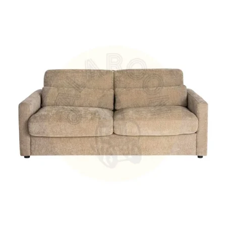 Sofá cama taupe en tejido poliéster con colchón estructura en DM y metal 194x104x88cm - Ixia - 616212IX - foto-secundaria-1