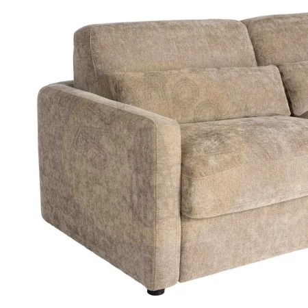 Sofá cama taupe en tejido poliéster con colchón estructura en DM y metal 194x104x88cm - Ixia - 616212IX - foto-secundaria-4