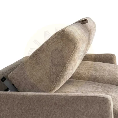 Sofá cama taupe en tejido poliéster con colchón estructura en DM y metal 194x104x88cm - Ixia - 616212IX - foto-secundaria-6