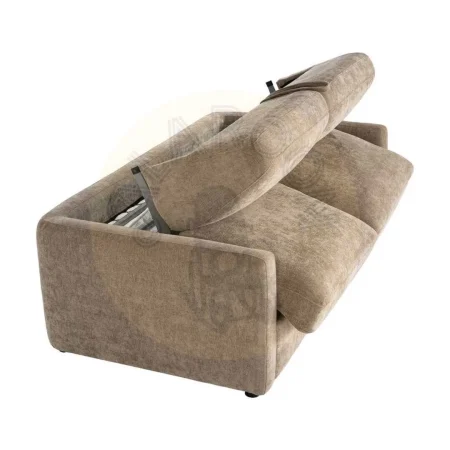 Sofá cama taupe en tejido poliéster con colchón estructura en DM y metal 194x104x88cm - Ixia - 616212IX - foto-secundaria-7