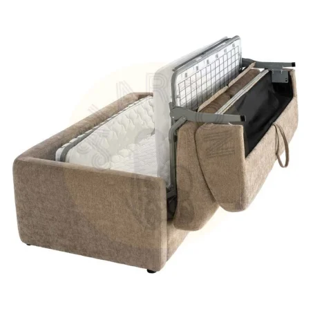 Sofá cama taupe en tejido poliéster con colchón estructura en DM y metal 194x104x88cm - Ixia - 616212IX - foto-secundaria-8
