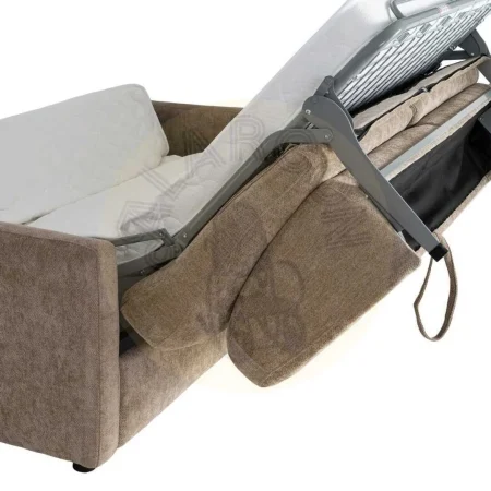 Sofá cama taupe en tejido poliéster con colchón estructura en DM y metal 194x104x88cm - Ixia - 616212IX - foto-secundaria-9