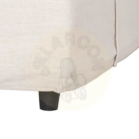 Sofá chaise longue beige en DM y tejido poliéster lino con cojines desenfundables y patas negras 252x158x84cm - Ixia - 616215IX - foto-secundaria-7