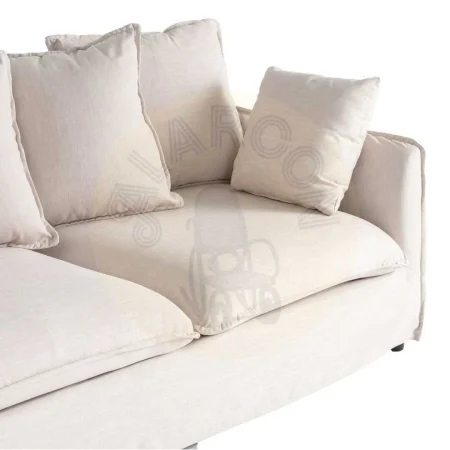 Sofá chaise longue beige en DM y tejido poliéster lino con cojines desenfundables y patas negras 254x158x84cm - Ixia - 616216IX - foto-secundaria-3