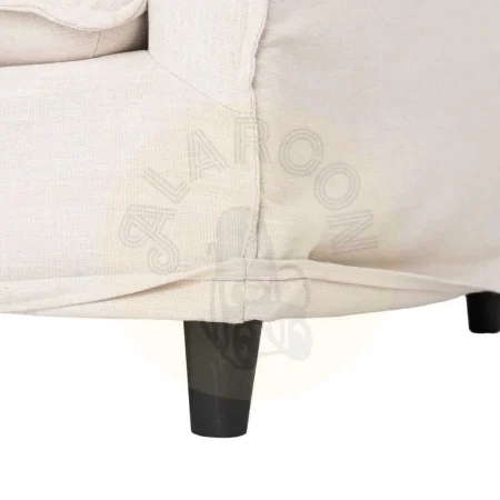 Sofá chaise longue beige en DM y tejido poliéster lino con cojines desenfundables y patas negras 254x158x84cm - Ixia - 616216IX - foto-secundaria-9