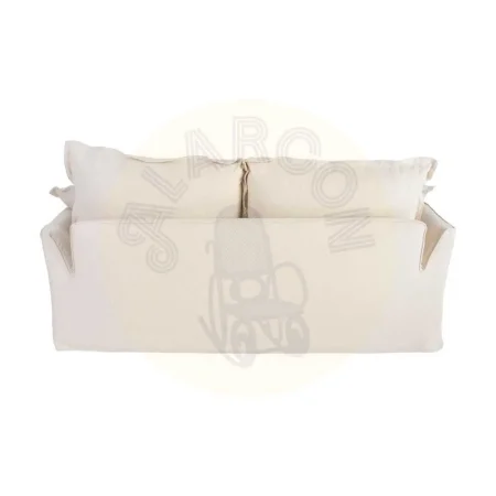 Sofá 2 plazas beige tapizado en tejido lino y algodón con estructura en madera de pino y patas negras 200x109x90cm - Ixia - 616218IX - foto-secundaria-2