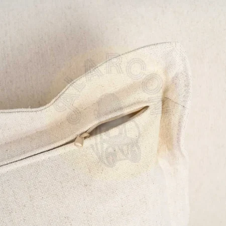Sofá 3 plazas beige tapizado en lino y algodón estructura de madera de pino patas negras relleno pluma y espuma 230x109x90cm - Ixia - 616219IX - foto-secundaria-7