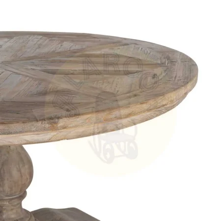 Mesa de comedor en madera de pino reciclada para salón 140x140x76cm - Ixia - 616220IX - foto-secundaria-1