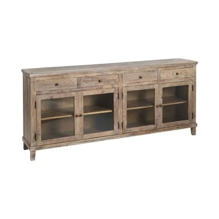Aparador en madera de pino reciclada para salón con cajones y puertas 200x42x88cm - Ixia - 616221IX - foto-blanco
