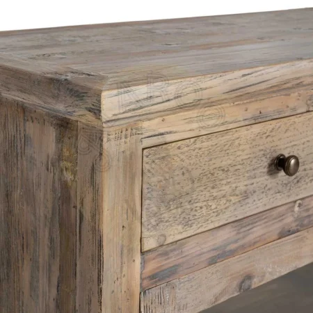 Aparador en madera de pino reciclada para salón con cajones y puertas 200x42x88cm - Ixia - 616221IX - foto-secundaria-4