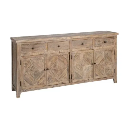 Aparador de madera de pino reciclada para salón con cajones y puertas 180x42x88cm - Ixia - 616224IX - foto-blanco
