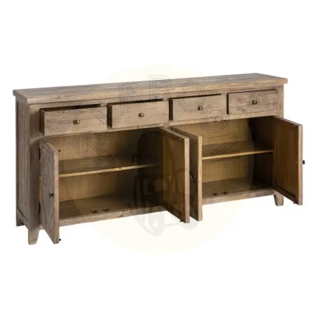 Aparador de madera de pino reciclada para salón con cajones y puertas 180x42x88cm - Ixia - 616224IX - foto-secundaria-1