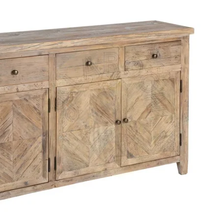Aparador de madera de pino reciclada para salón con cajones y puertas 180x42x88cm - Ixia - 616224IX - foto-secundaria-2