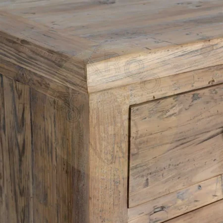 Aparador de madera de pino reciclada para salón con cajones y puertas 180x42x88cm - Ixia - 616224IX - foto-secundaria-5