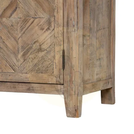 Aparador de madera de pino reciclada para salón con cajones y puertas 180x42x88cm - Ixia - 616224IX - foto-secundaria-7