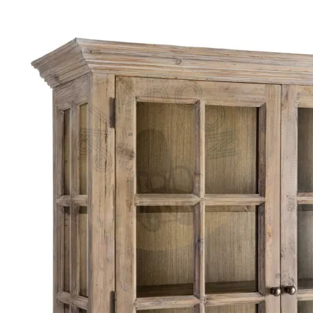 Vitrina para salón de madera de pino reciclada con puertas de cristal 120x40x195cm - Ixia - 616226IX - foto-secundaria-3