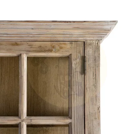 Vitrina para salón de madera de pino reciclada con puertas de cristal 120x40x195cm - Ixia - 616226IX - foto-secundaria-8