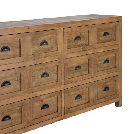 Mueble recibidor en madera reciclada de pino con 6 cajones 160x40x90cm - Ixia - 616229IX - foto-secundaria-1