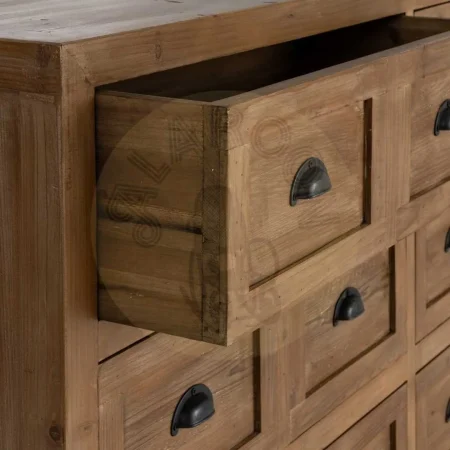 Mueble recibidor en madera reciclada de pino con 6 cajones 160x40x90cm - Ixia - 616229IX - foto-secundaria-3