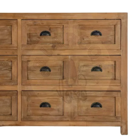 Mueble recibidor en madera reciclada de pino con 6 cajones 160x40x90cm - Ixia - 616229IX - foto-secundaria-5