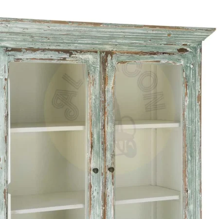 Alacena en madera reciclada de pino y cristal para salón con puertas y cajones 120x47x218cm - Ixia - 616233IX - foto-secundaria-2