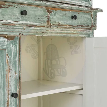 Alacena en madera reciclada de pino y cristal para salón con puertas y cajones 120x47x218cm - Ixia - 616233IX - foto-secundaria-5
